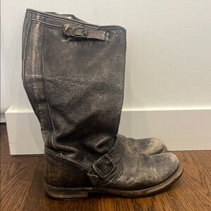 Distressed Leather Frye Riding Boots
